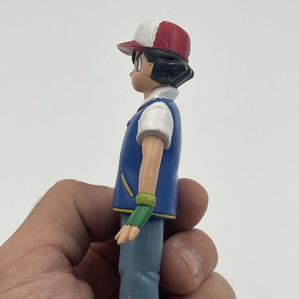 Vintage Ash Ketchum Pokemon Trainer Figure 4.75" TOMY 1998 Pokemon Game Freak - Picture 9 of 13